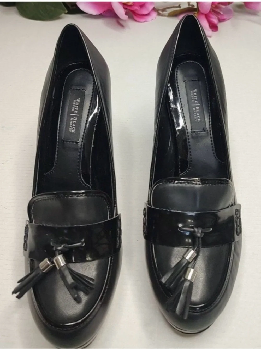 White House Black Market Black Tassel Platform Pump